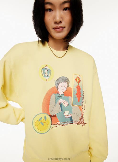 Aritzia X Xiao Mei 旧正月スウェットシャツ P2L805156 Aritzia Cozy Fleece Boyfriend Crew Sweatshirt