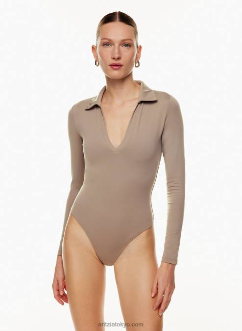 長袖カラードボディスーツ P2L801073 Aritzia Contour Polo Longsleeve Bodysuit