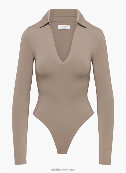 長袖カラードボディスーツ P2L801073 Aritzia Contour Polo Longsleeve Bodysuit