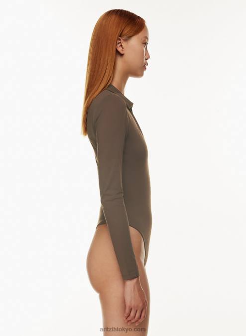 長袖カラードボディスーツ P2L801074 Aritzia Contour Polo Longsleeve Bodysuit