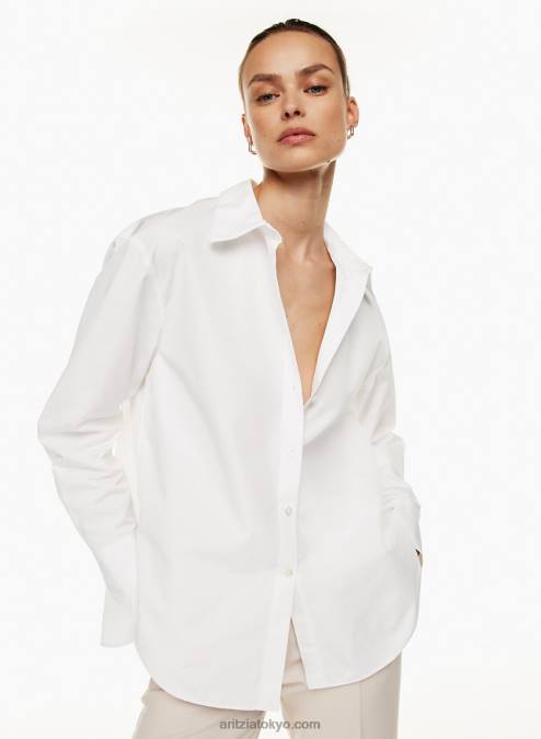 コットンポプリンボタンアップシャツ P2L8011192 Aritzia Essential Poplin Relaxed Shirt