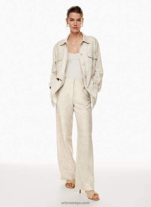 リネン ボタンアップ シャツ ジャケット P2L8011201 Aritzia The Ganna リネン シャツ ジャケット
