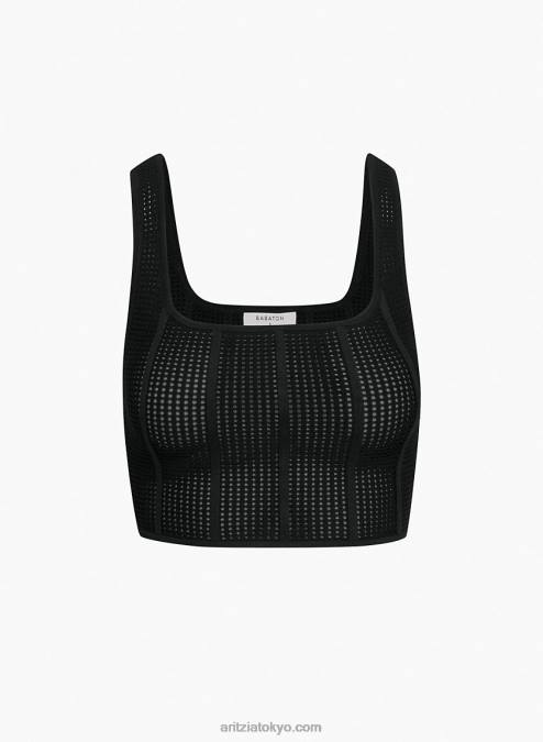 クロップド リブ タンク トップ P2L801257 Aritzia Sculpt Knit スクエアネック クロップド タンクトップ