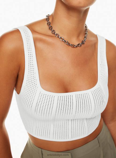 クロップド リブ タンク トップ P2L801257 Aritzia Sculpt Knit スクエアネック クロップド タンクトップ