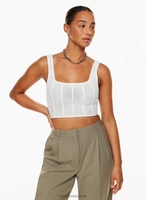 クロップド リブ タンク トップ P2L801259 Aritzia Sculpt Knit スクエアネック クロップド タンクトップ