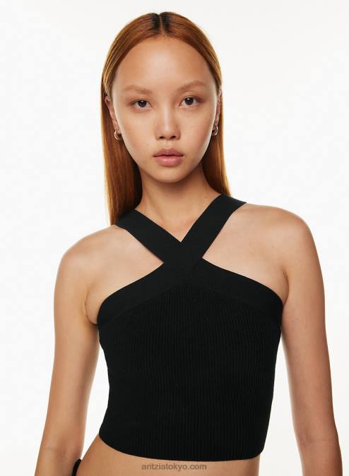 リブホルタートップ P2L80199 アリツィアスカルプトニットクリスクロスクロップドタンク