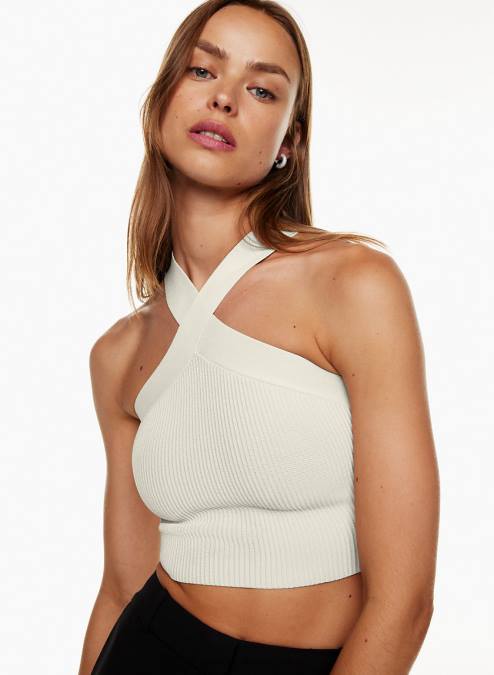 リブホルタートップ P2L80203 アリツィアスカルプトニットクリスクロスクロップドタンク