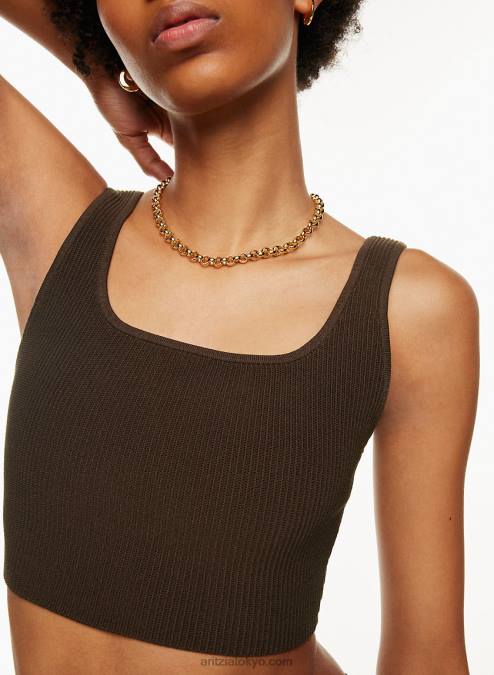 クロップドリブタンクトップ P2L80220 Aritzia Sculpt Knit Squareneck Cropped Tank