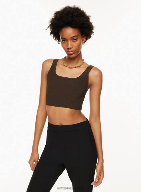 クロップドリブタンクトップ P2L80220 Aritzia Sculpt Knit Squareneck Cropped Tank