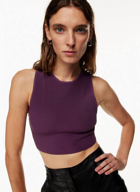 クルーネック レーサーバック タンクトップ P2L80305 Aritzia Sculpt Knit Racer Cropped Tank
