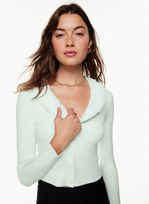 フェイクファートリム付きカーディガン P2L803296 Aritzia Ever カーディガン