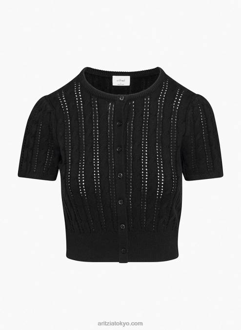メリノウール＆コットン ショートスリーブカーディガン P2L803425 Aritzia Fey カーディガン