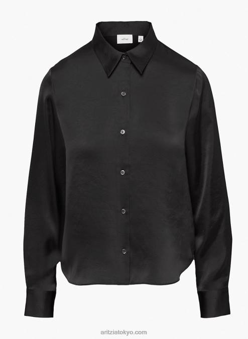 サテン ボタンアップ シャツ P2L804559 Aritzia Rizzo シャツ