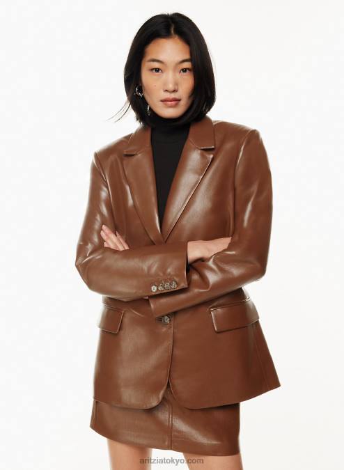 シングルブレスト ヴィーガン レザー ブレザー P2L805270 Aritzia Memories ブレザー