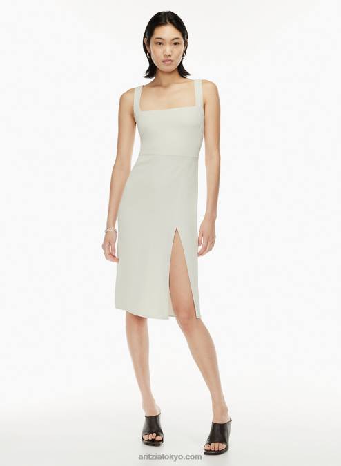 スクエアネックサテンミディドレス P2L805568 Aritzia 90S スリットミディドレス