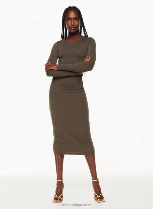 ロングスリーブミディドレス P2L805671 Aritzia Contour Crew ロングスリーブミディドレス