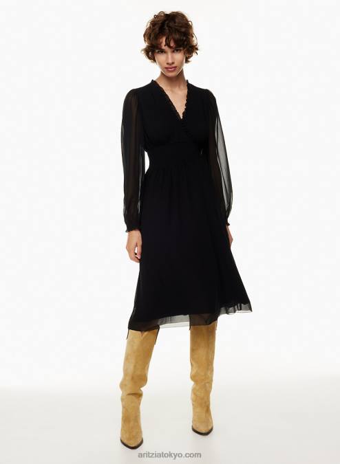 パフスリーブミディティードレス P2L805770 Aritzia Faraway ドレス