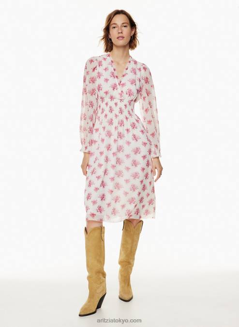パフスリーブミディティードレス P2L806221 Aritzia Faraway ドレス