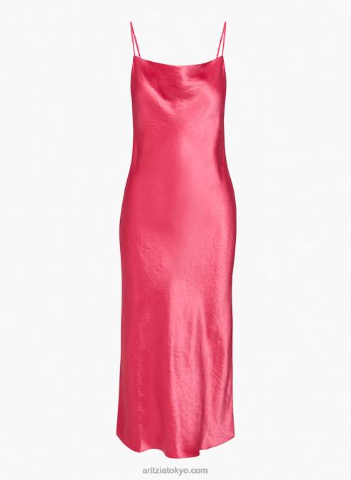 サテンカウルネックマキシワンピース P2L806253 Aritzia Model マキシワンピース