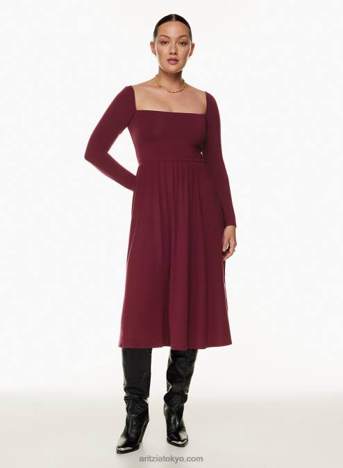 スクエアネックミディドレス P2L806426 Aritzia Market ロングスリーブドレス