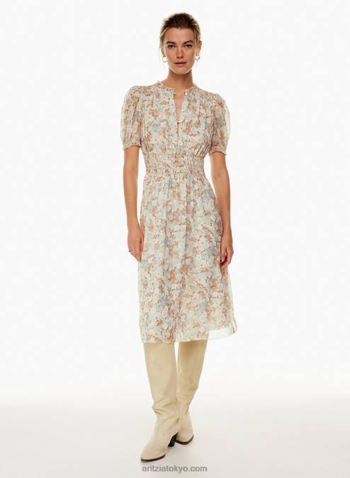 ボタンアップ パフスリーブ ミディドレス P2L806542 Aritzia Daughter Dress