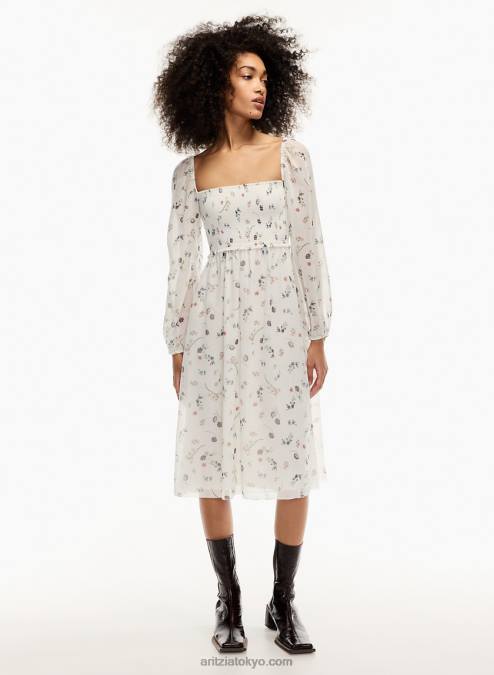 スモック シフォン ミディドレス P2L806661 Aritzia Tempest ミディドレス