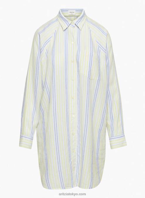 リラックスボタンアップシャツドレス P2L806755 Aritzia Boyfriend Linen Dress