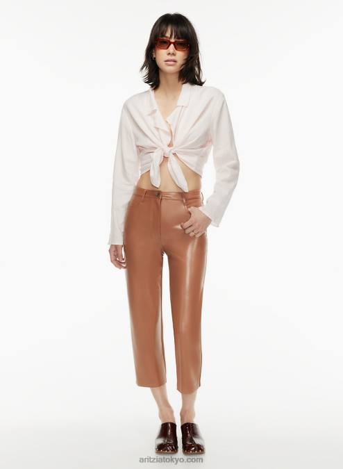 ビーガン レザー クロップド パンツ P2L807056 Aritzia The Melina Cropped Pant