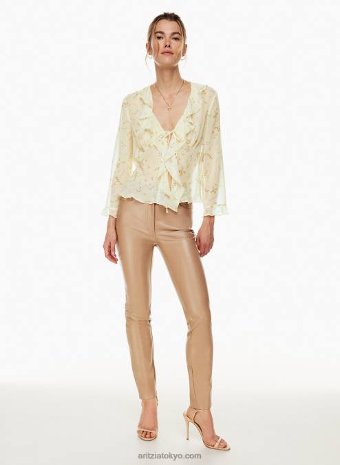 ハイウエスト ビーガン レザー パンツ P2L807173 Aritzia The Melina Slim Pant