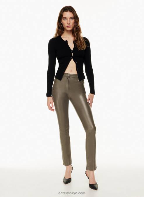 ハイウエスト ビーガン レザー パンツ P2L807177 Aritzia The Melina Slim Pant