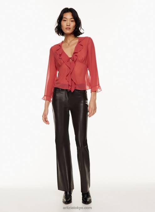 ハイウエスト フレア ビーガン レザー パンツ P2L807364 Aritzia Beatrix Pant