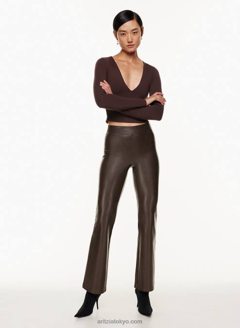 フレア ビーガン レザー パンツ P2L807774 Aritzia Upstage Pant