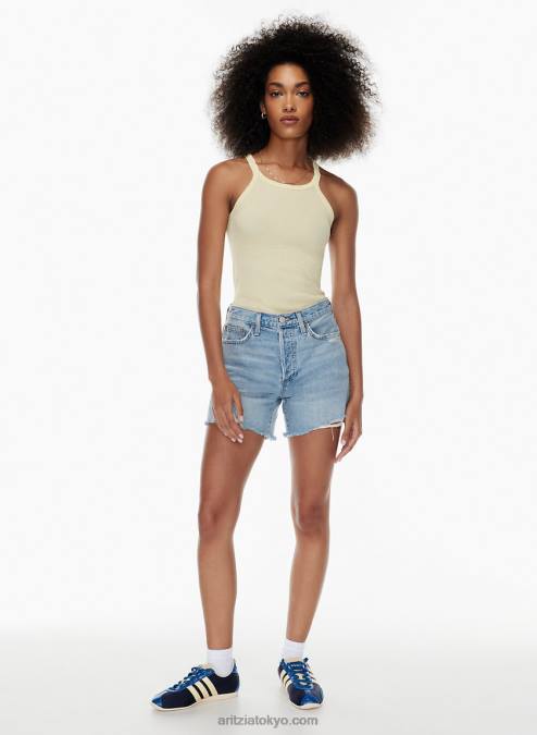 リラックス デニム カットオフ ショーツ P2L808130 Aritzia The Ex Boyfriend Mid Thigh Short