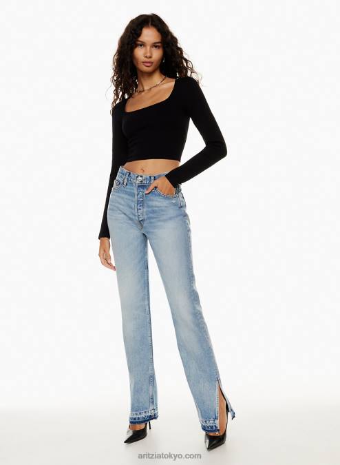 ハイライズ ストレートレッグ ジーンズ P2L808167 Aritzia Unraveled Two Jean