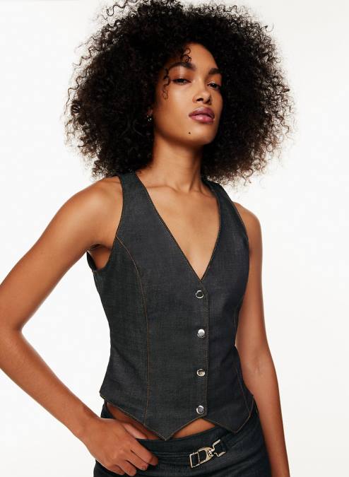 スリムフィット デニム ベスト P2L808339 Aritzia Ava Vest