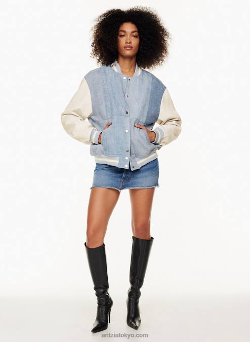 デニム＆レザー レターマン ジャケット P2L808341 Aritzia バーシティ ジャケット