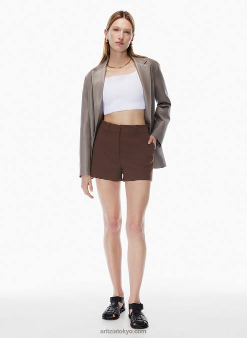 ハイウエスト ビーガン レザー ショーツ P2L809208 Aritzia Agency Shorts