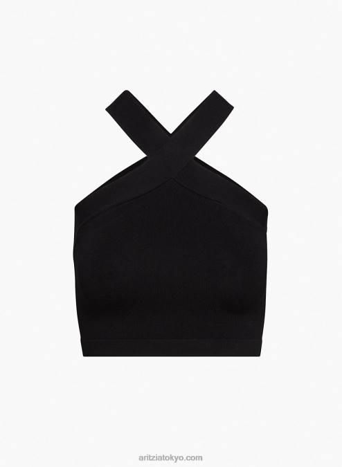 リブホルタートップ P2L80975 Aritzia Sculpt Knit Criss Cross Cropped Tank