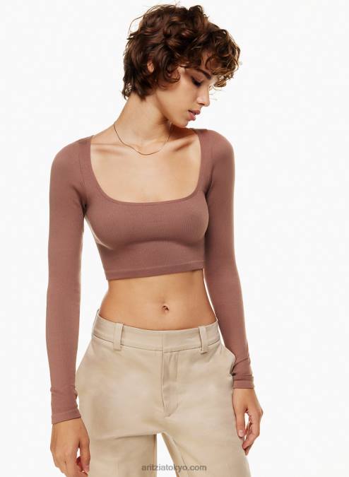 シームレス クロップド ロングスリーブ P2L801069 アリツィア シームレス リブケージ ロングスリーブ