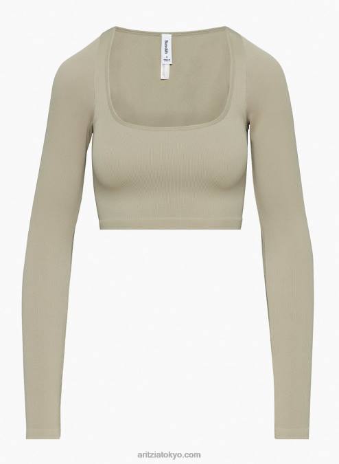 シームレス クロップド ロングスリーブ P2L801072 Aritzia シームレス リブケージ ロングスリーブ