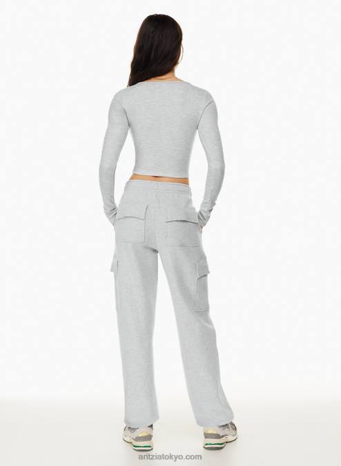 ワッフルニット クロップド ロングスリーブ P2L801274 Aritzia Wafflex スクープネック ノッチ ロングスリーブ