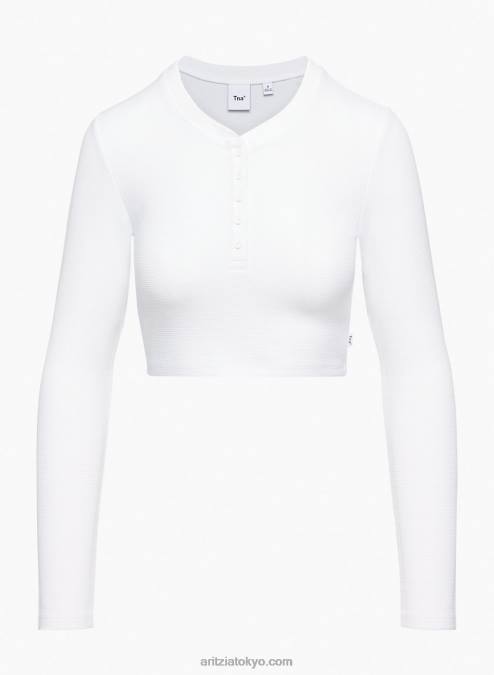クロップド ワッフルニット ヘンリー P2L802299 Aritzia Corey Wafflex ロングスリーブ