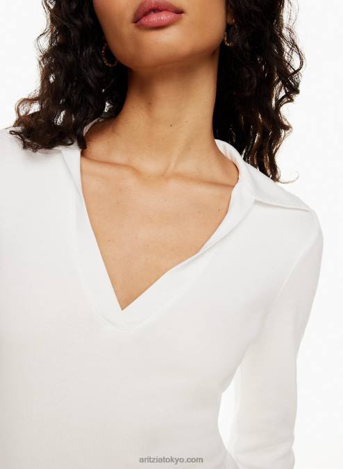 オープンフロント ポロ ロングスリーブ P2L802316 Aritzia The Kaye Polo Longsleeve