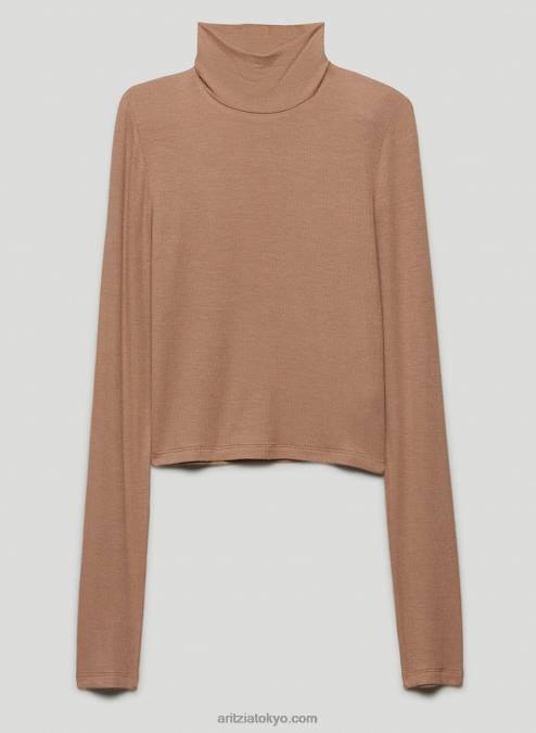 リブタートルネックシャツ P2L802556 Aritzia Only クロップドタートルネック