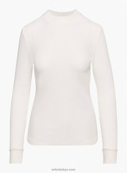 ワッフルニット モックネック P2L802577 Aritzia The Gia モックネック サーマル ロングスリーブ