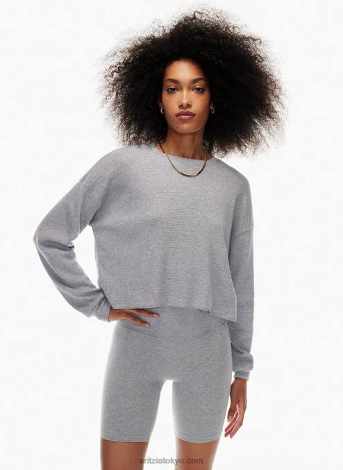 クルーネック ワッフル ロングスリーブ P2L80364 アリツィア ワッフル クルー ボクシー ロングスリーブ