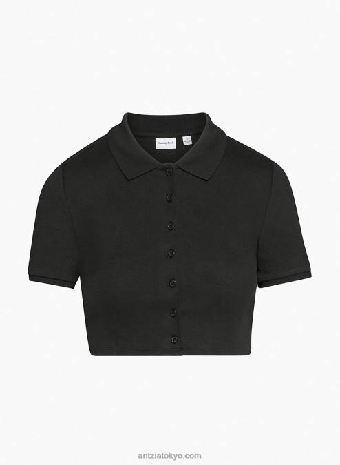 クロップド リブ ポロシャツ P2L80867 Aritzia Audio トップ