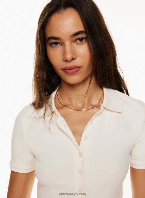 クロップド リブ ポロシャツ P2L80872 Aritzia Audio トップ