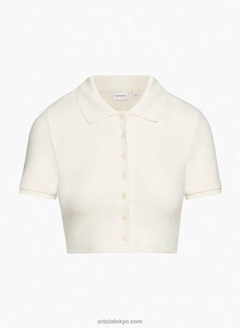 クロップド リブ ポロシャツ P2L80872 Aritzia Audio トップ