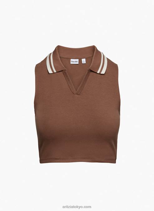 クロップド リブ ポロ タンク P2L80900 Aritzia Knox タンク